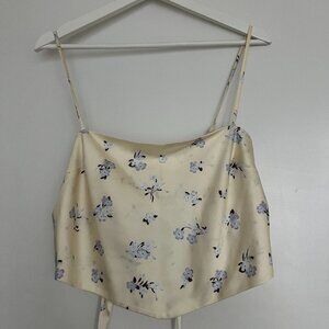 Sunday Best Tie Top - Yellow Floral Size M